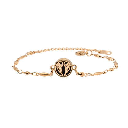 Aromatherapy Rose Gold Stainless Steel Locket Bracelet – Diffuser Jewelry for Men & Women