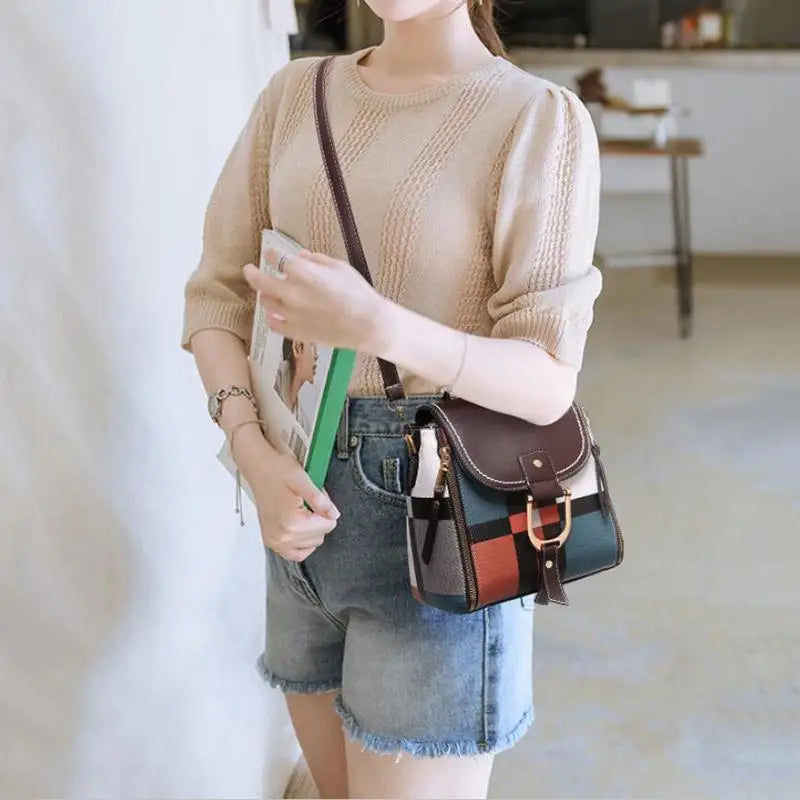 Versatile CityWalk PU Leather Backpack – Women’s Artistic Crossbody Bag