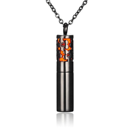 Aromatherapy Black Stainless Steel Locket Necklace – Diffuser Jewelry for Men & Women