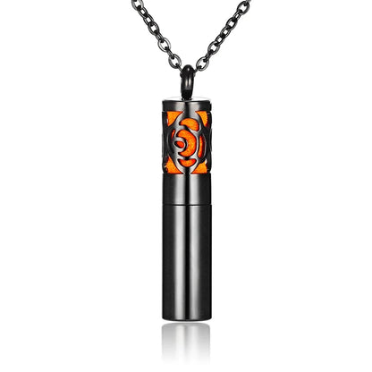 Aromatherapy Black Stainless Steel Locket Necklace – Diffuser Jewelry for Men & Women
