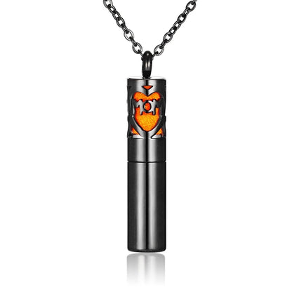 Aromatherapy Black Stainless Steel Locket Necklace – Diffuser Jewelry for Men & Women
