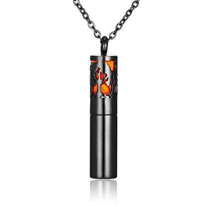 Aromatherapy Black Stainless Steel Locket Necklace – Diffuser Jewelry for Men & Women