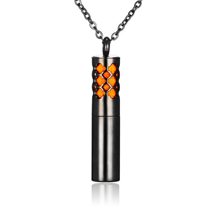 Aromatherapy Black Stainless Steel Locket Necklace – Diffuser Jewelry for Men & Women