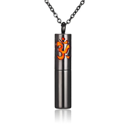 Aromatherapy Black Stainless Steel Locket Necklace – Diffuser Jewelry for Men & Women