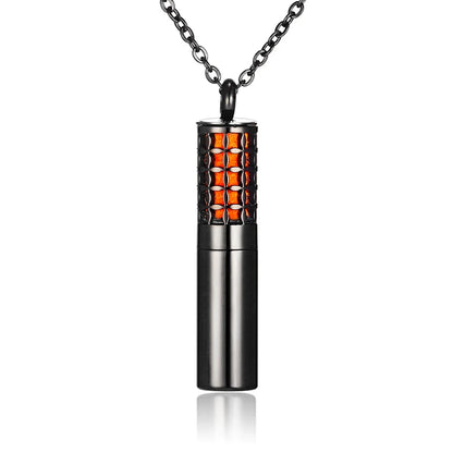 Aromatherapy Black Stainless Steel Locket Necklace – Diffuser Jewelry for Men & Women