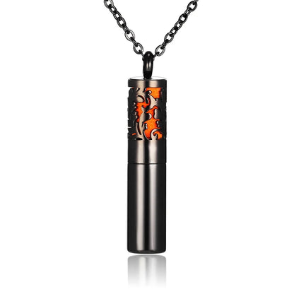 Aromatherapy Black Stainless Steel Locket Necklace – Diffuser Jewelry for Men & Women