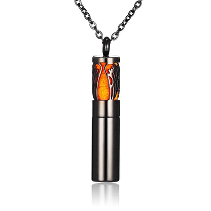Aromatherapy Black Stainless Steel Locket Necklace – Diffuser Jewelry for Men & Women
