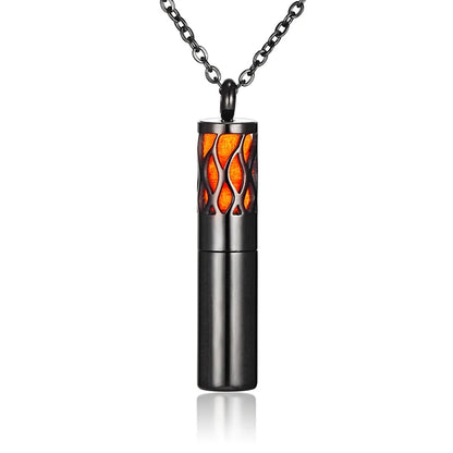 Aromatherapy Black Stainless Steel Locket Necklace – Diffuser Jewelry for Men & Women