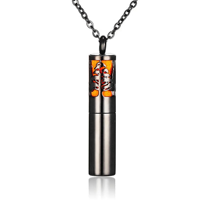 Aromatherapy Black Stainless Steel Locket Necklace – Diffuser Jewelry for Men & Women