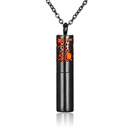 Aromatherapy Black Stainless Steel Locket Necklace – Diffuser Jewelry for Men & Women