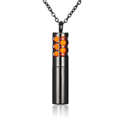 Aromatherapy Black Stainless Steel Locket Necklace – Diffuser Jewelry for Men & Women