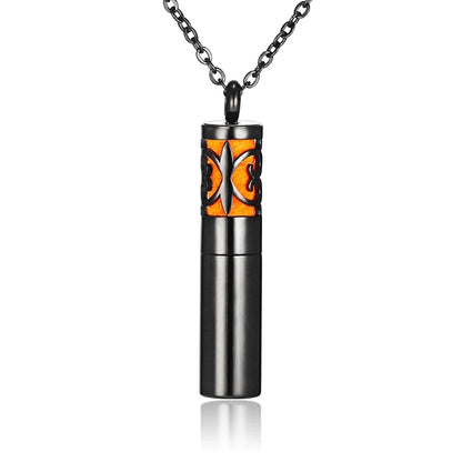 Aromatherapy Black Stainless Steel Locket Necklace – Diffuser Jewelry for Men & Women
