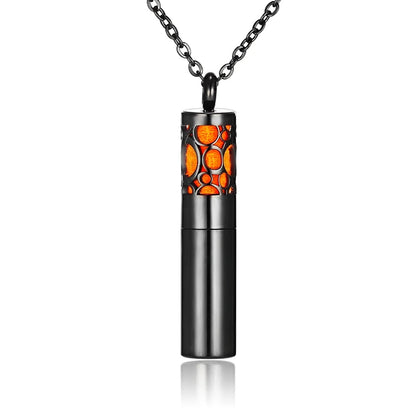 Aromatherapy Black Stainless Steel Locket Necklace – Diffuser Jewelry for Men & Women