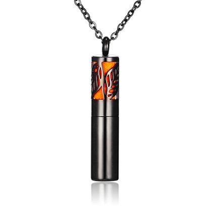 Aromatherapy Black Stainless Steel Locket Necklace – Diffuser Jewelry for Men & Women