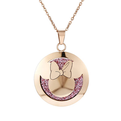 Aromatherapy Rose Gold Stainless Steel Pendant Necklace – Diffuser Jewelry for Men & Women