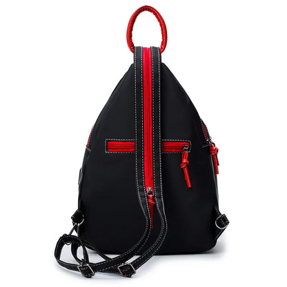 Versatile Retro Leaf Print Backpack – Women's Large Nylon City Bag