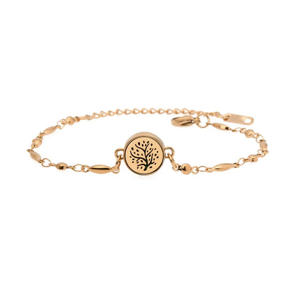 Aromatherapy Rose Gold Stainless Steel Locket Bracelet – Diffuser Jewelry for Men & Women