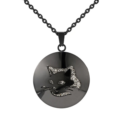 Aromatherapy Black Stainless Steel Pendant Necklace – Diffuser Jewelry for Men & Women