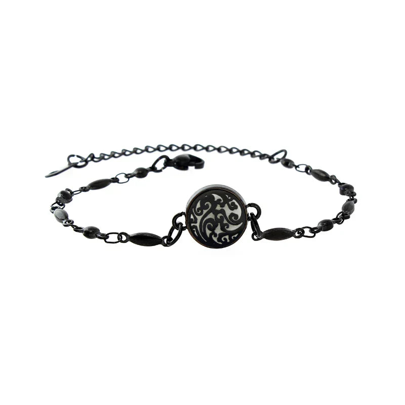 12Mm Blcak Color Stainless Steel Aromatherapy Bracelet Perfume Essential Oil Jewelry Small Mini Sweet Titanium Steel Bracelet