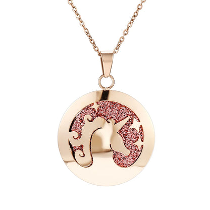 Aromatherapy Rose Gold Stainless Steel Pendant Necklace – Diffuser Jewelry for Men & Women