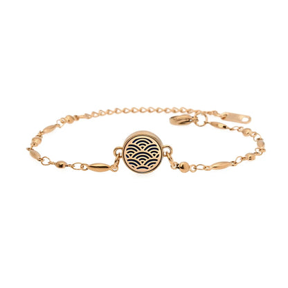 Aromatherapy Rose Gold Stainless Steel Locket Bracelet – Diffuser Jewelry for Men & Women