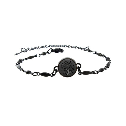 12Mm Blcak Color Stainless Steel Aromatherapy Bracelet Perfume Essential Oil Jewelry Small Mini Sweet Titanium Steel Bracelet
