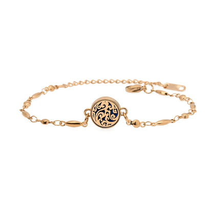 Aromatherapy Rose Gold Stainless Steel Locket Bracelet – Diffuser Jewelry for Men & Women