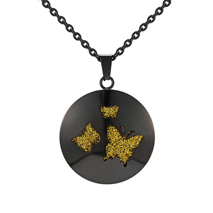 Aromatherapy Black Stainless Steel Pendant Necklace – Diffuser Jewelry for Men & Women