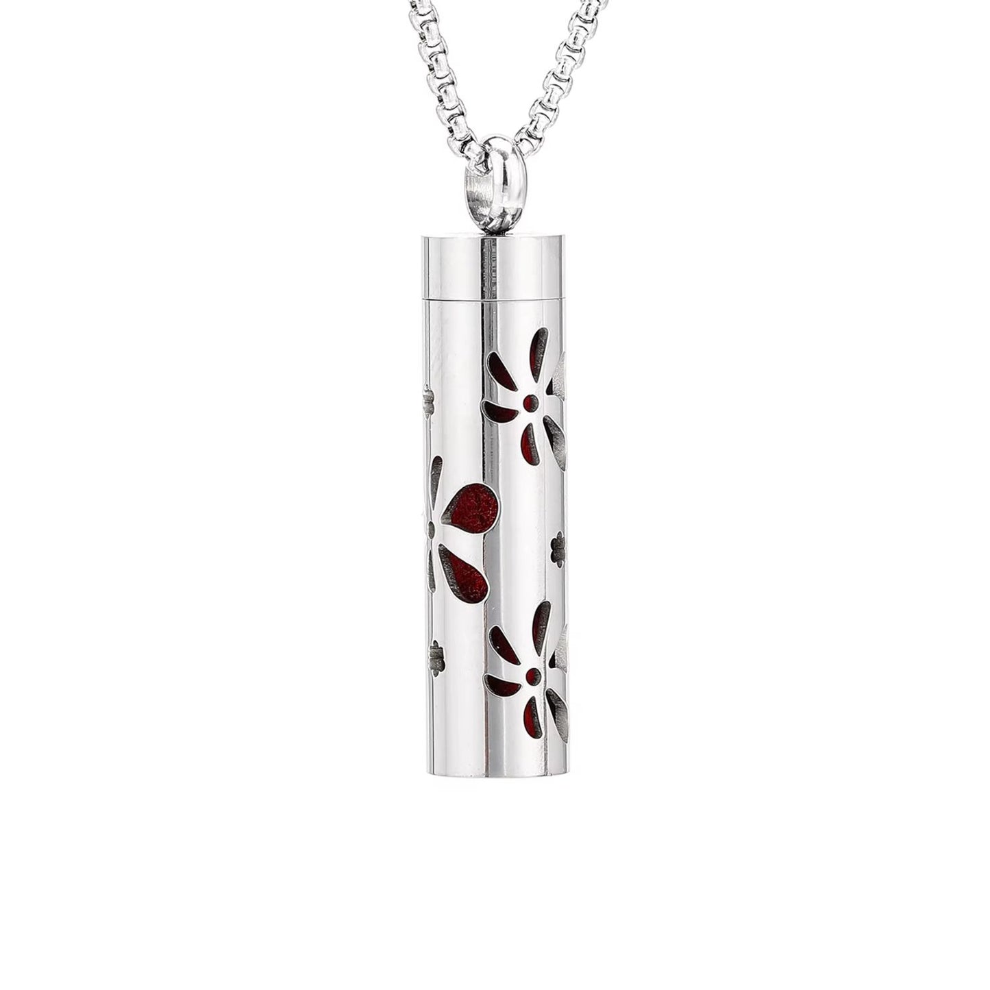 Aromatherapy Silver Stainless Steel Locket Necklace – Diffuser Jewelry for Men & Women