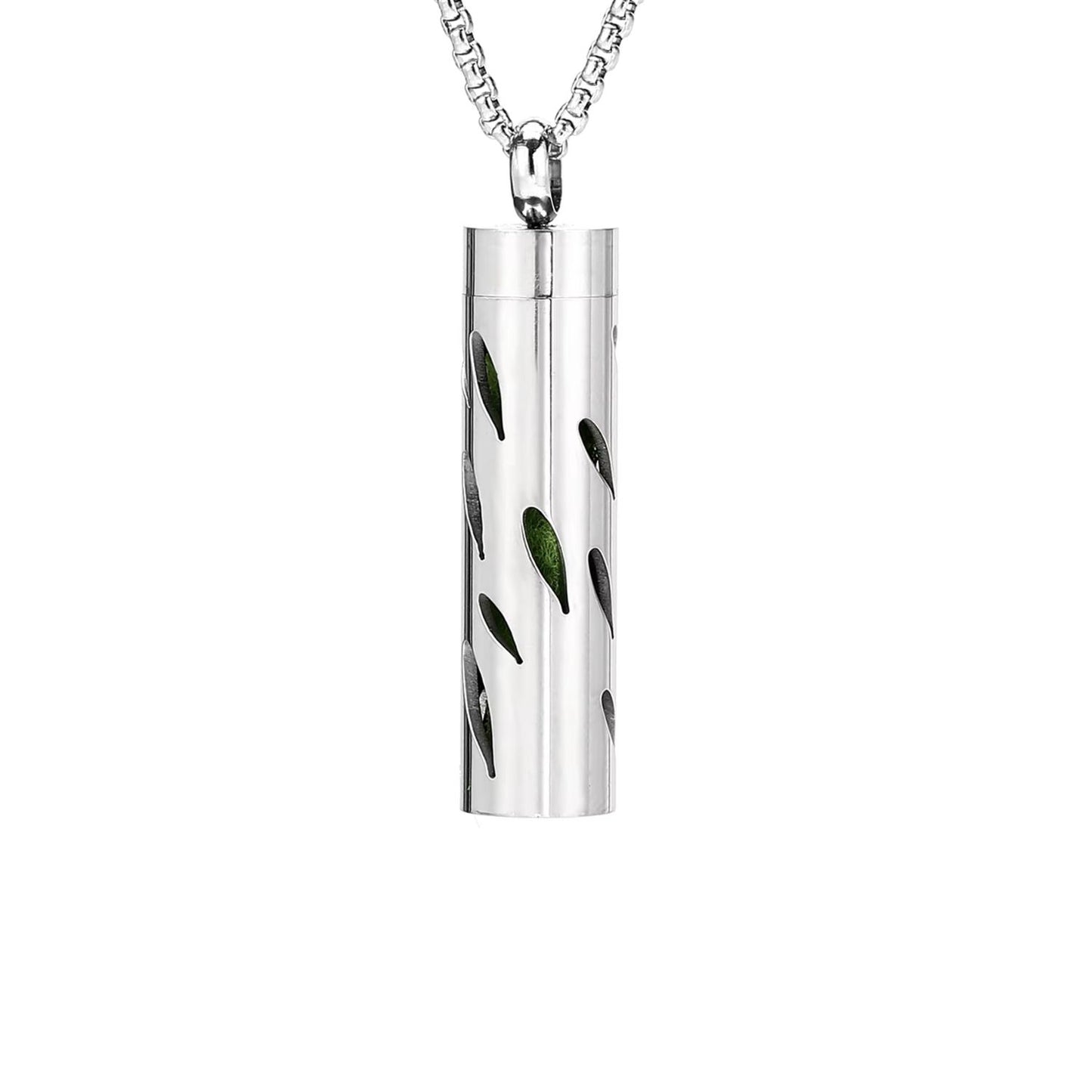 Aromatherapy Silver Stainless Steel Locket Necklace – Diffuser Jewelry for Men & Women
