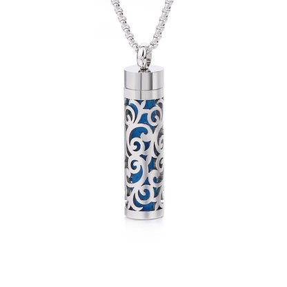 Aromatherapy Silver Stainless Steel Locket Necklace – Diffuser Jewelry for Men & Women