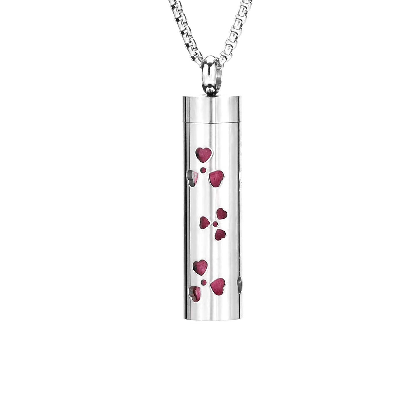Aromatherapy Silver Stainless Steel Locket Necklace – Diffuser Jewelry for Men & Women