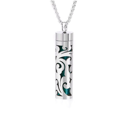 Aromatherapy Silver Stainless Steel Locket Necklace – Diffuser Jewelry for Men & Women