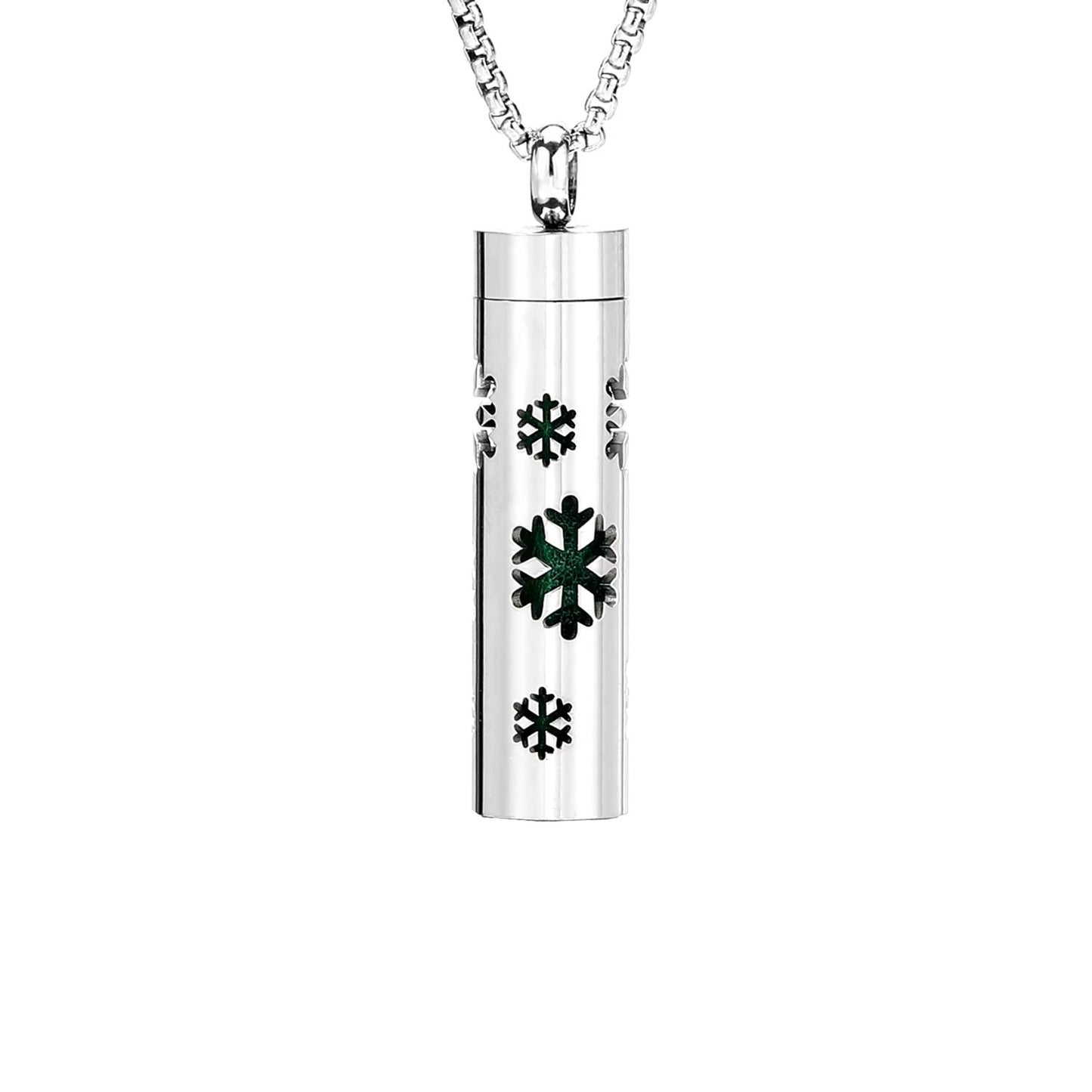 Aromatherapy Silver Stainless Steel Locket Necklace – Diffuser Jewelry for Men & Women