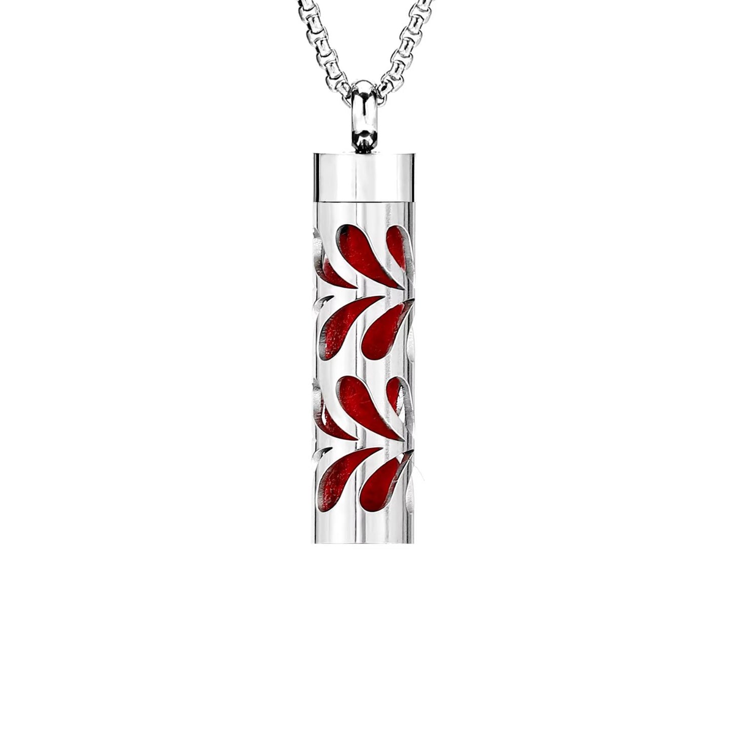 Aromatherapy Silver Stainless Steel Locket Necklace – Diffuser Jewelry for Men & Women