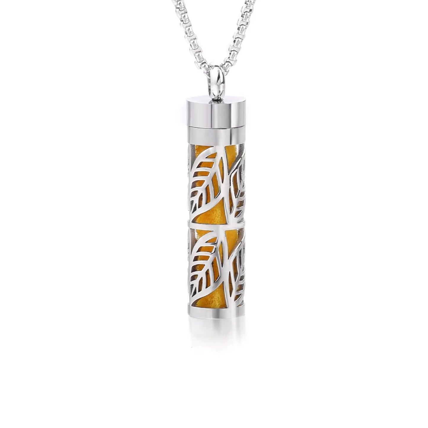 Aromatherapy Silver Stainless Steel Locket Necklace – Diffuser Jewelry for Men & Women