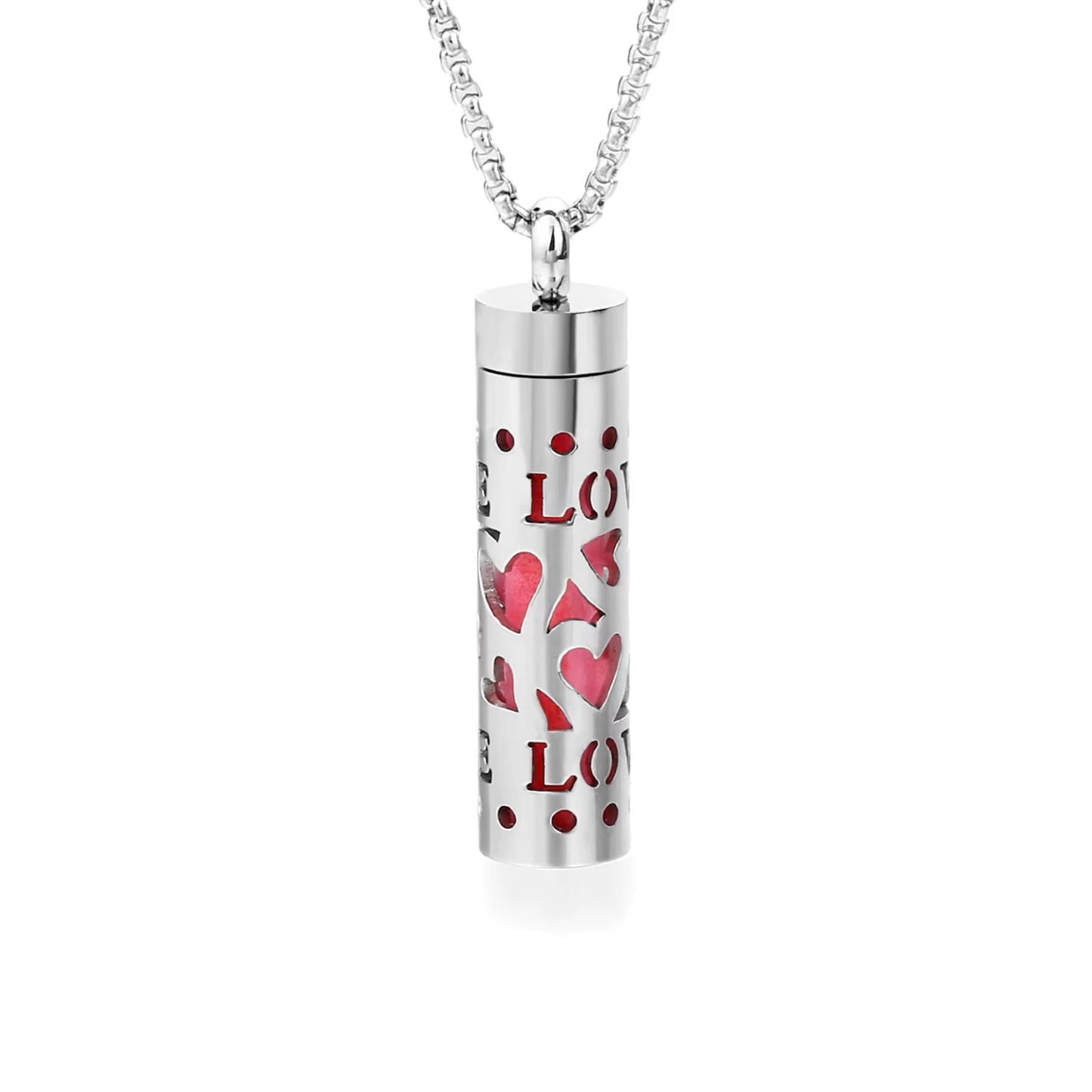 Aromatherapy Silver Stainless Steel Locket Necklace – Diffuser Jewelry for Men & Women