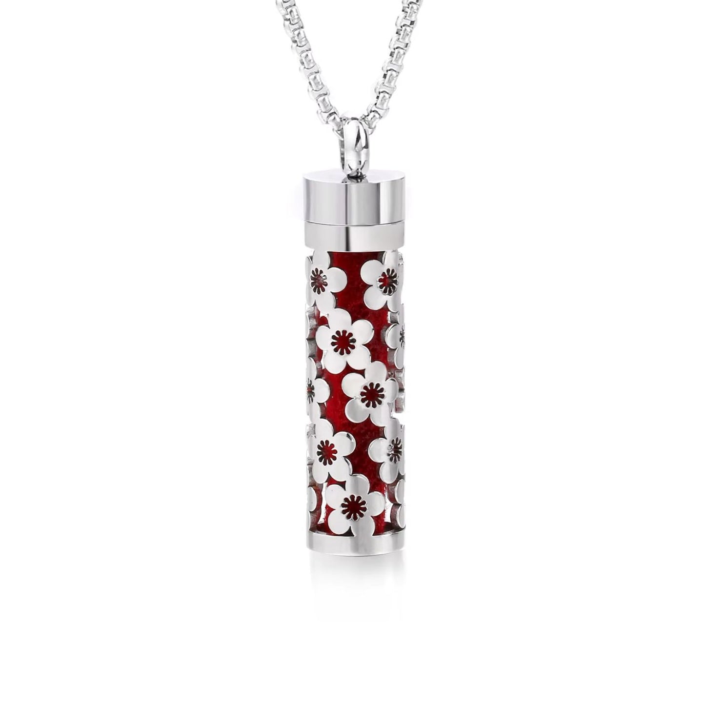 Aromatherapy Silver Stainless Steel Locket Necklace – Diffuser Jewelry for Men & Women