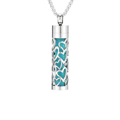 Aromatherapy Silver Stainless Steel Locket Necklace – Diffuser Jewelry for Men & Women