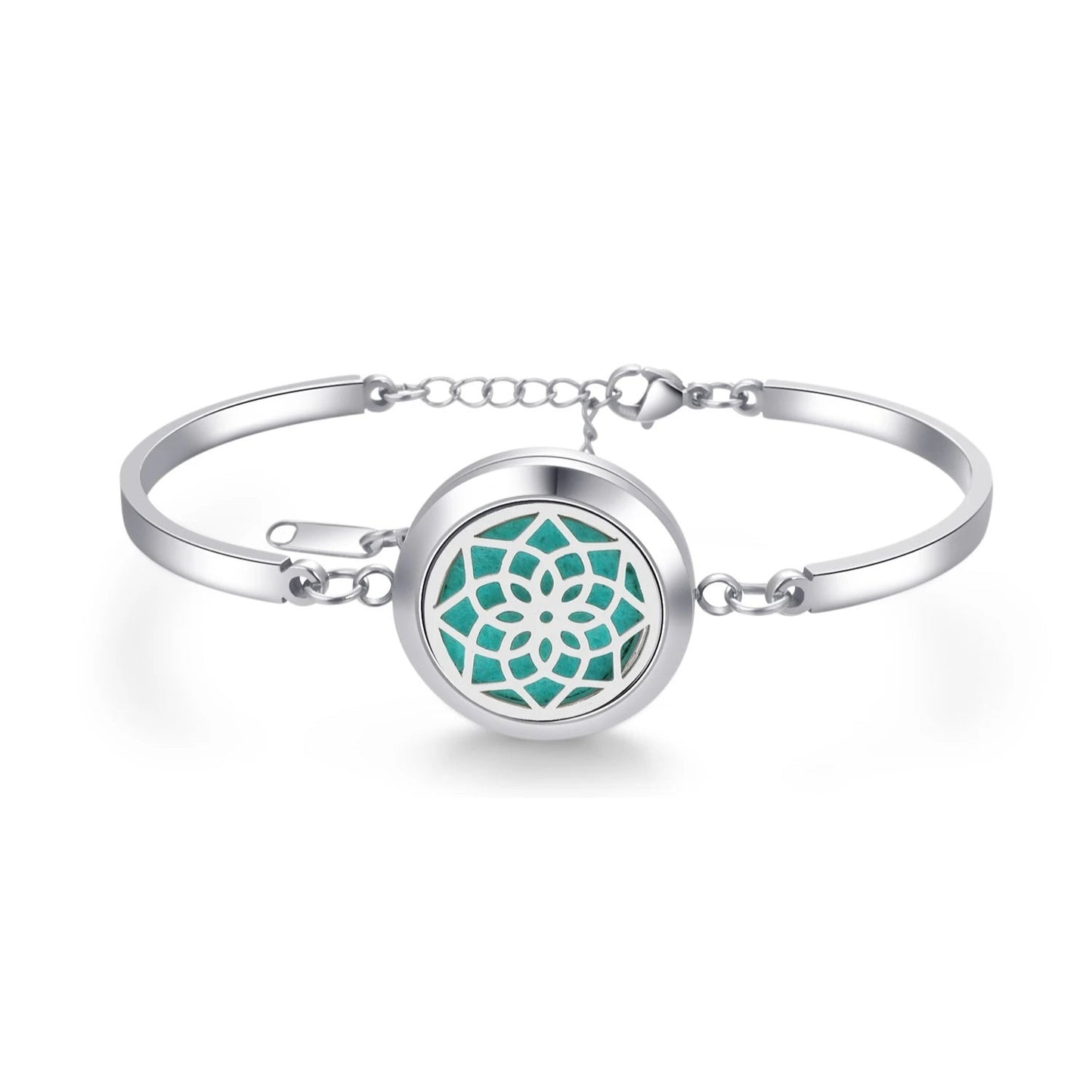 Aromatherapy Silver Stainless Steel Bracelet – Diffuser Jewelry for Men & Women