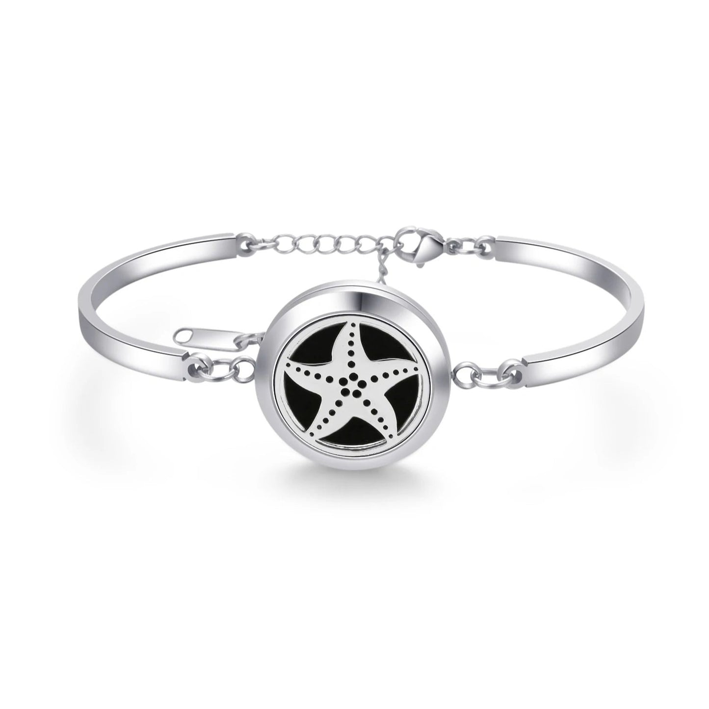 Aromatherapy Silver Stainless Steel Bracelet – Diffuser Jewelry for Men & Women