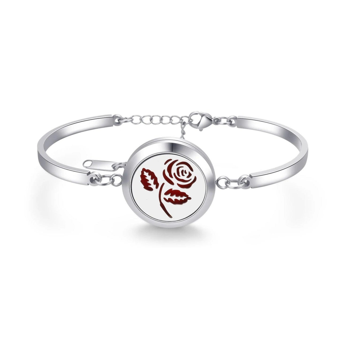 Aromatherapy Silver Stainless Steel Bracelet – Diffuser Jewelry for Men & Women