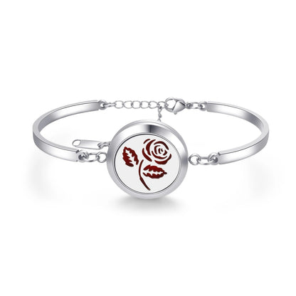 Aromatherapy Silver Stainless Steel Bracelet – Diffuser Jewelry for Men & Women