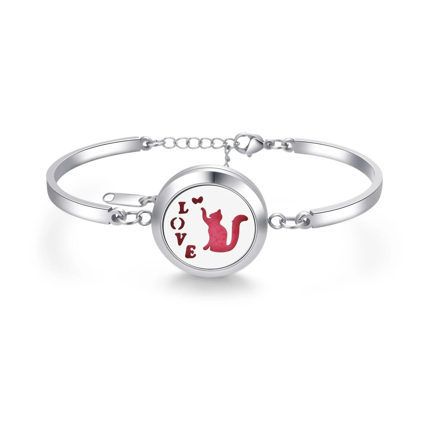 Aromatherapy Silver Stainless Steel Bracelet – Diffuser Jewelry for Men & Women