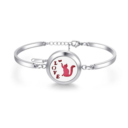 Aromatherapy Silver Stainless Steel Bracelet – Diffuser Jewelry for Men & Women