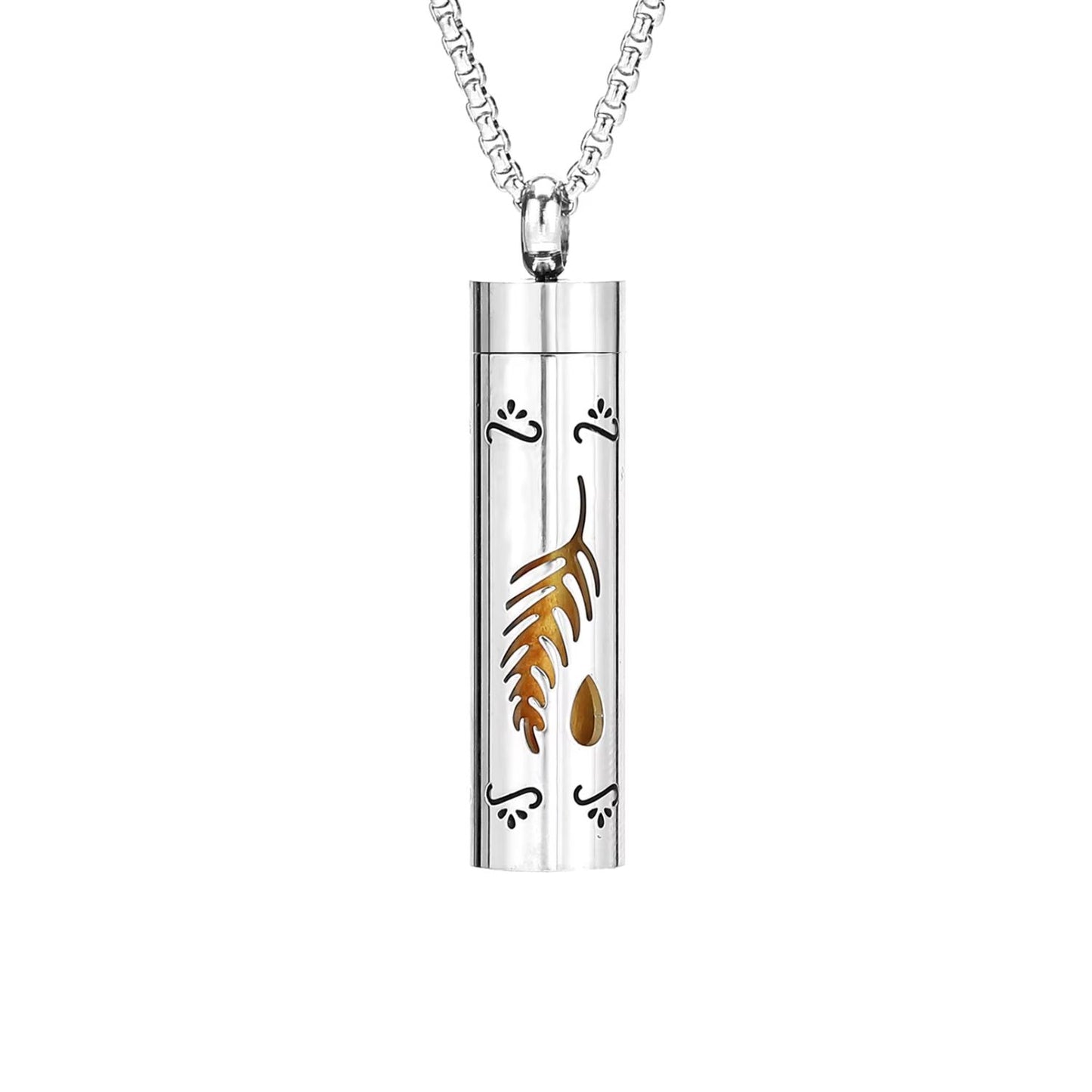 Aromatherapy Silver Stainless Steel Locket Necklace – Diffuser Jewelry for Men & Women