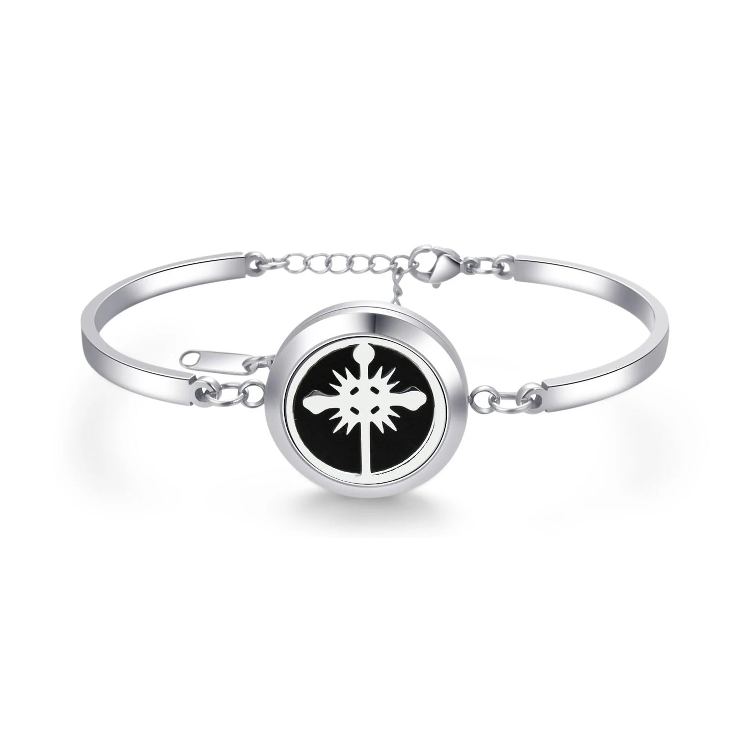 Aromatherapy Silver Stainless Steel Bracelet – Diffuser Jewelry for Men & Women
