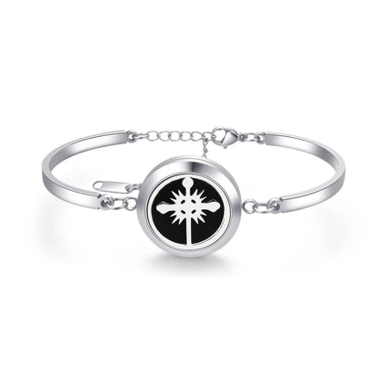 Aromatherapy Silver Stainless Steel Bracelet – Diffuser Jewelry for Men & Women