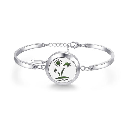 Aromatherapy Silver Stainless Steel Bracelet – Diffuser Jewelry for Men & Women