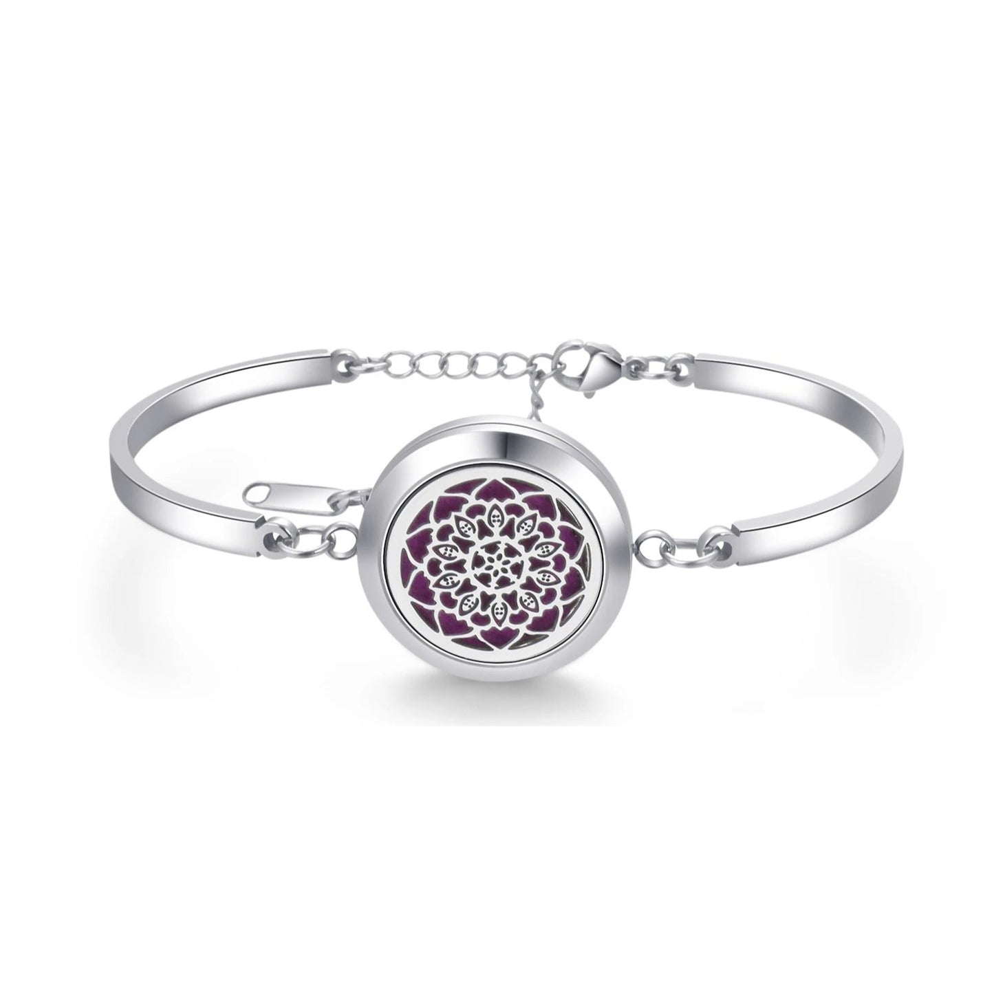 Aromatherapy Silver Stainless Steel Bracelet – Diffuser Jewelry for Men & Women